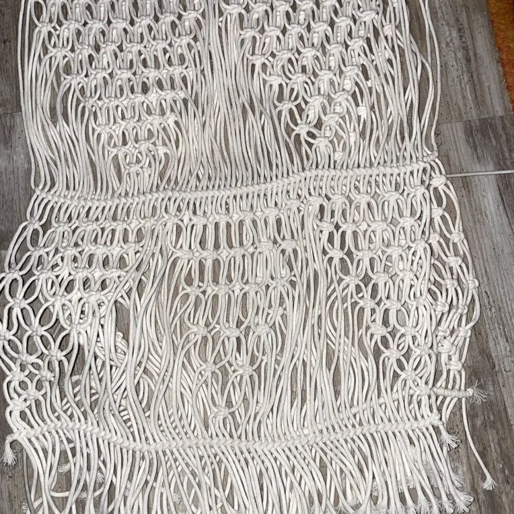 NEW OPALHOUSE MACRAME table runner 15 x 104